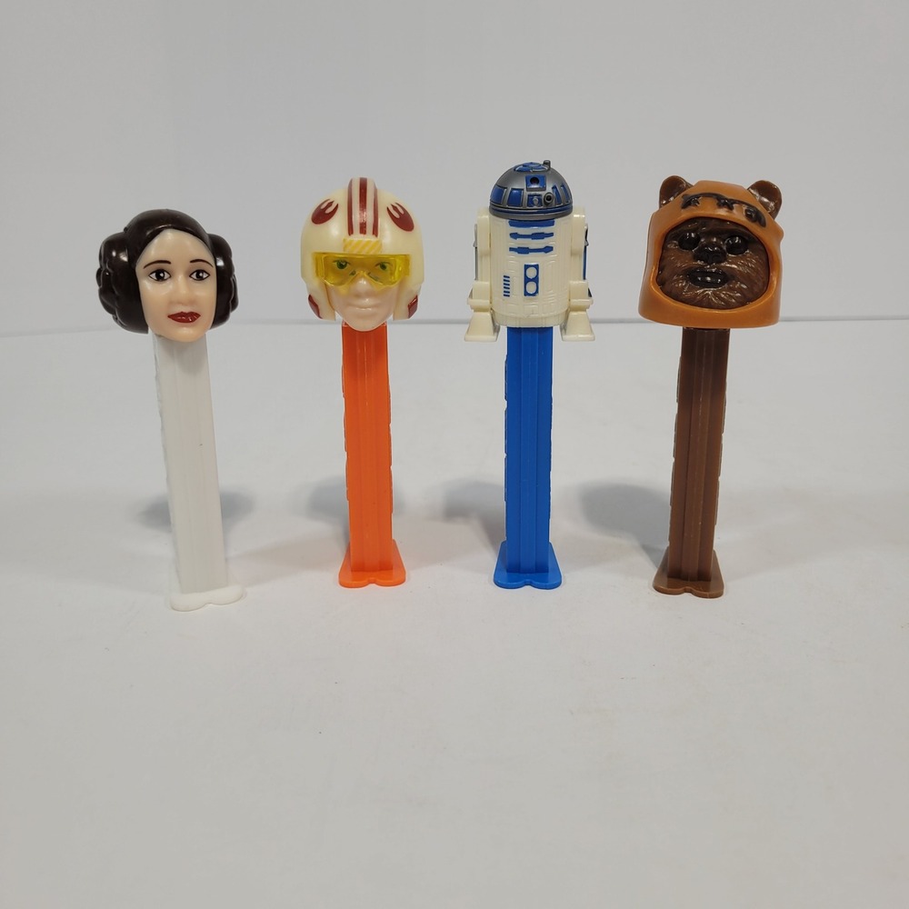 Vintage Star Wars Pez Dispenser Lot Princess Leia Luke R2-D2 Wicket Ewok